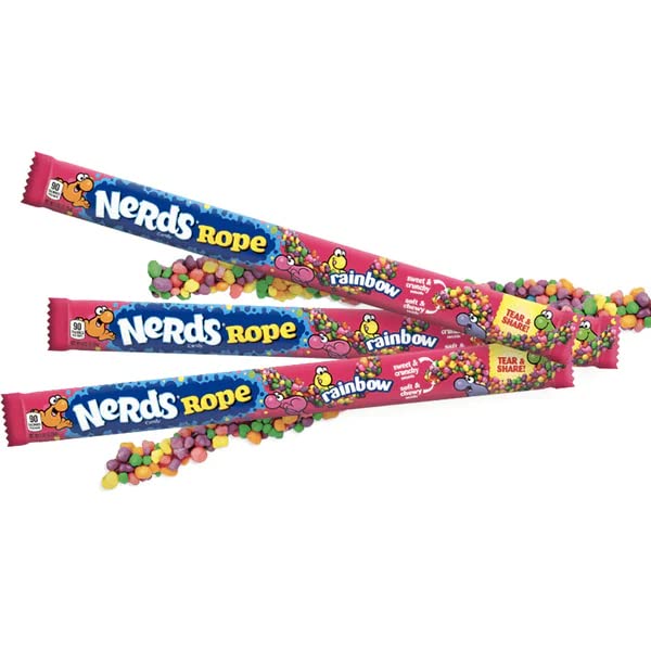 Nerds Rope Variety Pack (12 Count) Very Berry & Rainbow - 0.92oz, Bulk Individually Wrapped Nerd Ropes Candy, Chewy Gummies - By Dr. Variety