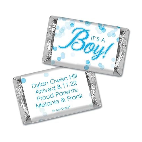 It's a Boy Candy Blue Baby Shower Favors (75 Pack) Personalized Miniatures