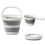 Foldable Cleaning Bucket, Capacity 5 liters, with Water Scoop and Handle, Suitable for Accessories Such as Fishing, Beach, Outdoor Camping, Kitchen
