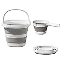 Foldable Cleaning Bucket, Capacity 5 liters, with Water Scoop and Handle, Suitable for Accessories Such as Fishing, Beach, Outdoor Camping, Kitchen