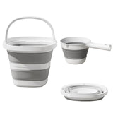 Foldable Cleaning Bucket, Capacity 5 liters, with Water Scoop and Handle, Suitable for Accessories Such as Fishing, Beach, Outdoor Camping, Kitchen