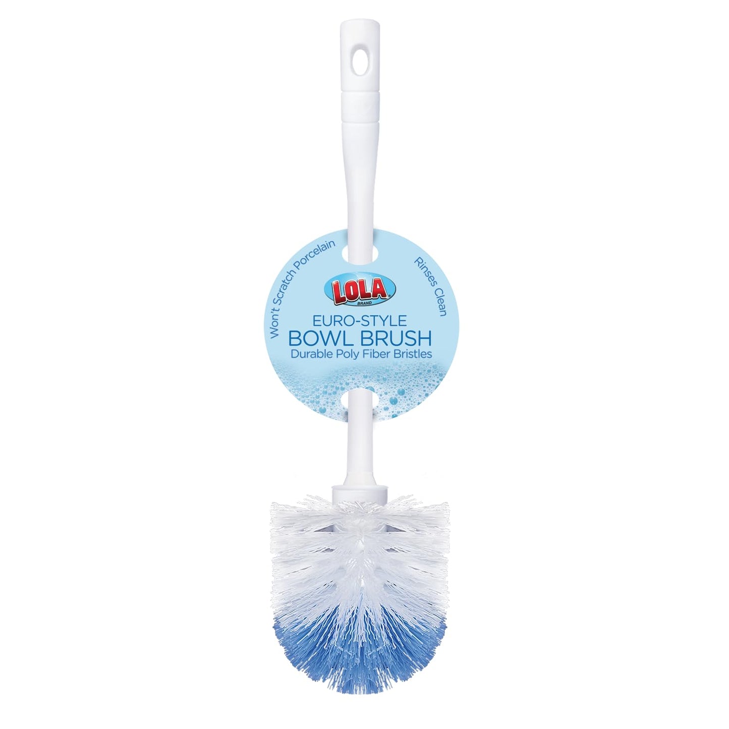 LOLA Classic Toilet Brush, Durable Fiber Stiff Bristles, Compact Size, Non-Scratch, Long-Lasting - 1 Pack