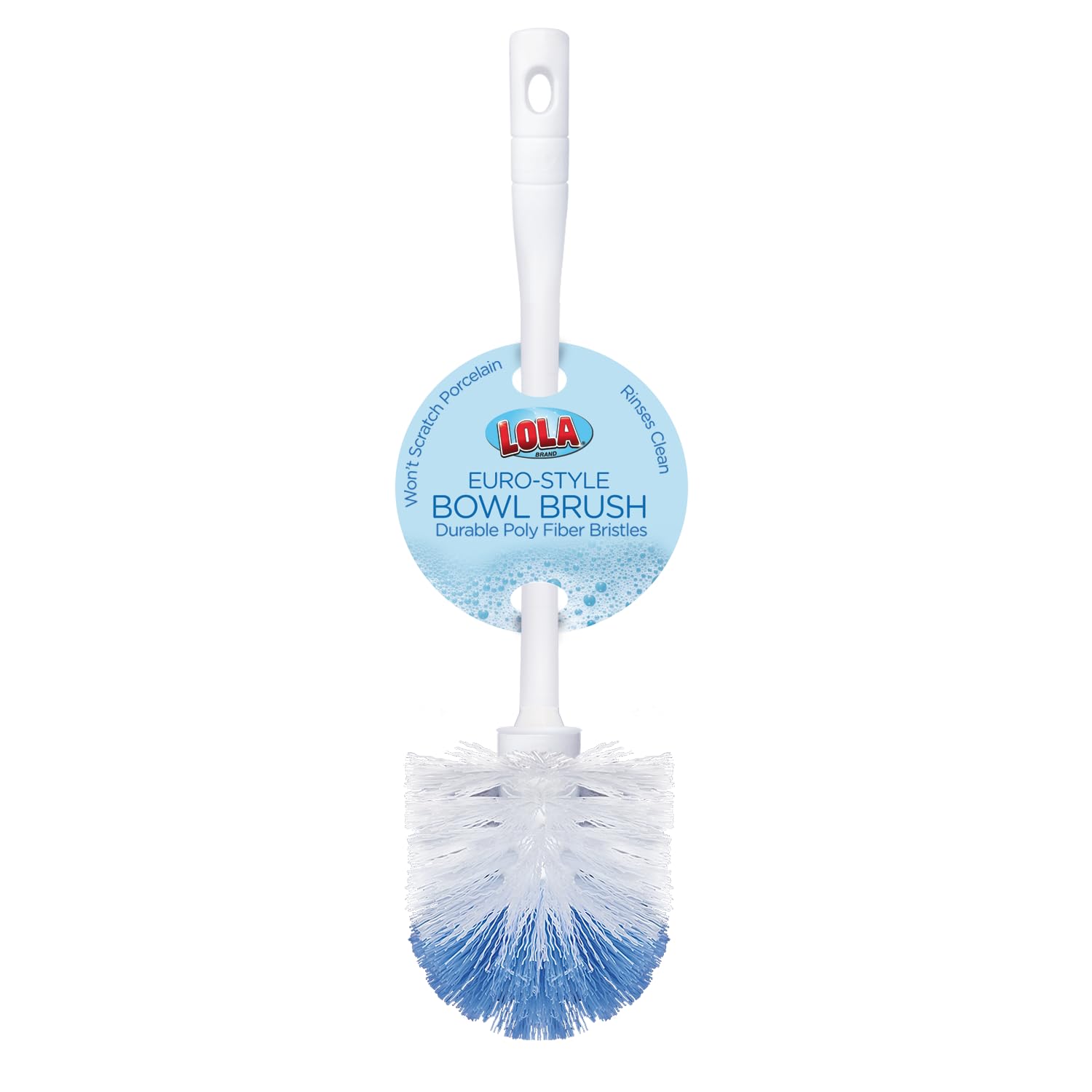 LOLA Classic Toilet Brush, Durable Fiber Stiff Bristles, Compact Size, Non-Scratch, Long-Lasting - 1 Pack
