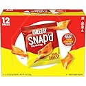 Cheez-It Snap'd Cheese Cracker Chips, Thin Crisps, Lunch Snacks, Double Cheese, 9oz Box (12 Pouches)
