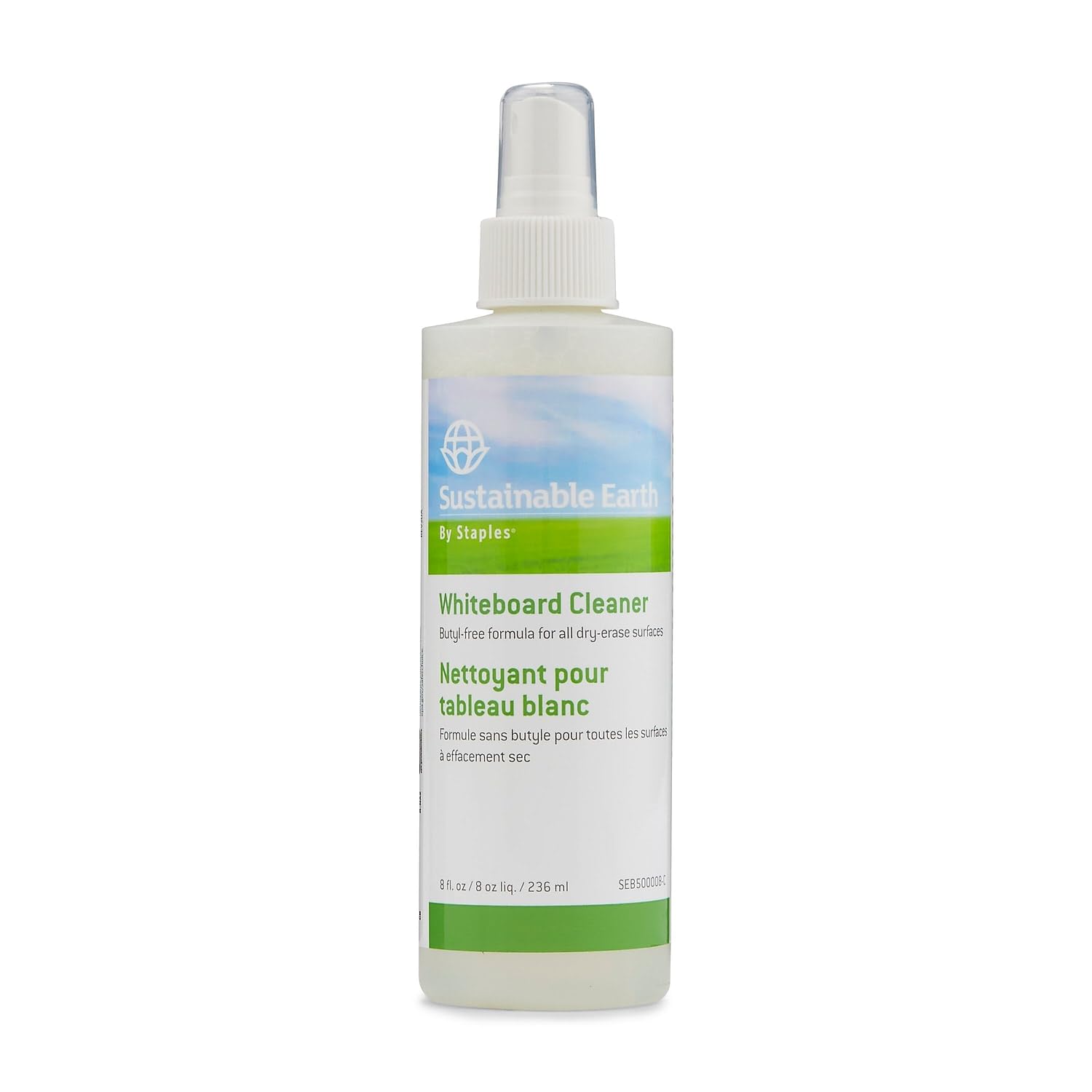 STAPLES Whiteboard Cleaner, 8 oz Eco Friendly Spray for Whiteboards in Home Office and Classroom
