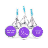 324ct Personalized Purple Ribbon Pancreatic Cancer Awareness Kiss Stickers