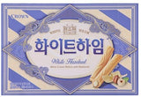 Crown Cream Filled Wafer Cookies with Hazelnut 142g (White, 1 Pack)