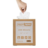Prep Wipe white Lint Free Cleaning Towels Pack of 300 Sheets, 10" x 14" - Multi-purpose, Reusable, Perforated, Industrial Grade Perforated Sheets
