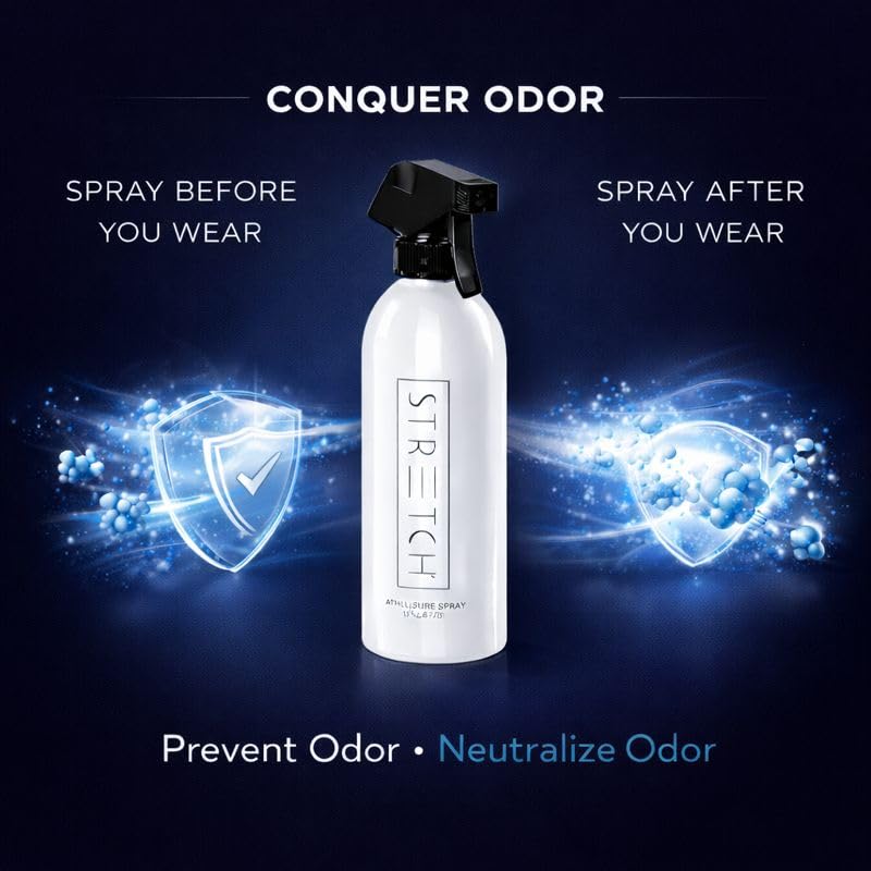 FOREVER NEW Stretch Athleisure Pre-Treatment Odor Removal Spray -Natural Fabric Refresher, 7 Fl Oz