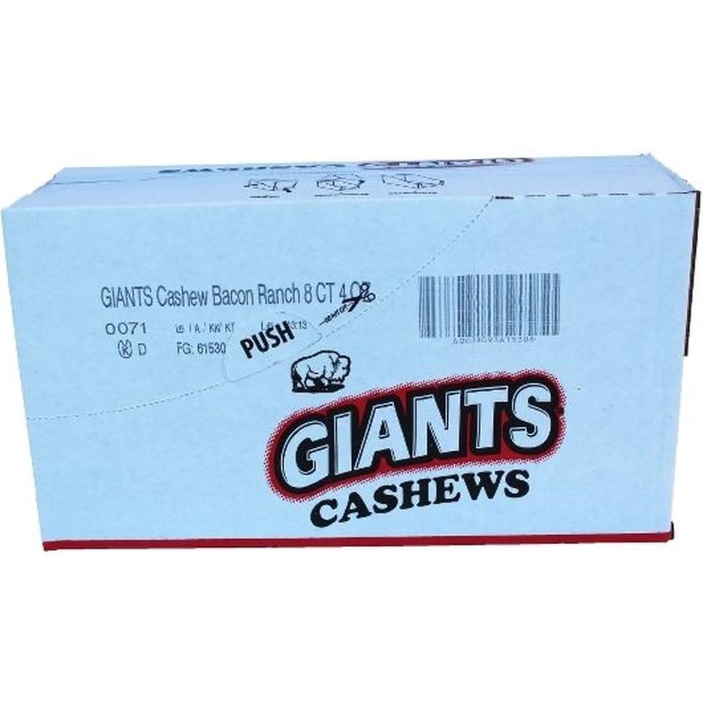 Giants Bacon Ranch Flavor Cashews, 4 Ounce -- 8 per case.