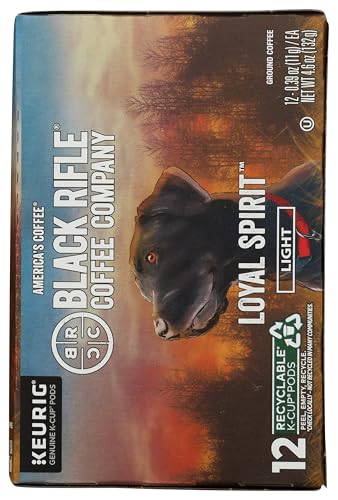 Black Rifle Coffee Company Loyal Spirit Single Serve Coffee Pods, Light Roast, 12 Count K-cup pods, 4.6-ounce box