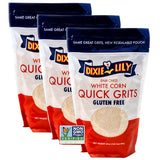 Dixie Lily White Corn Grits - Enriched With Iron, Niacin, Thiamine, Riboflavin - Classic Southern Taste - Certified Non-GMO - 3-Pack, 20oz