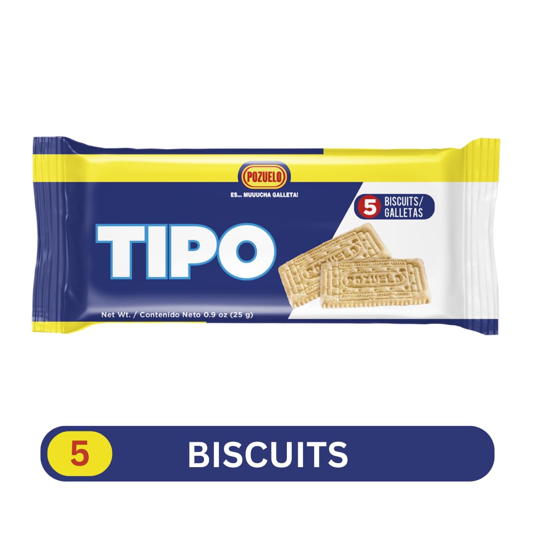 Pozuelo Costa Rican Biscuit Cookie Snack, Tipo Cookies, Less Calories Sodium, Classic, 9.65 Oz (Pack of 3)