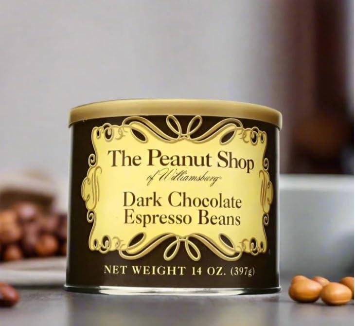 The Peanut Shop of Williamsburg, Dark Chocolate Covered Espresso Beans, 14 oz