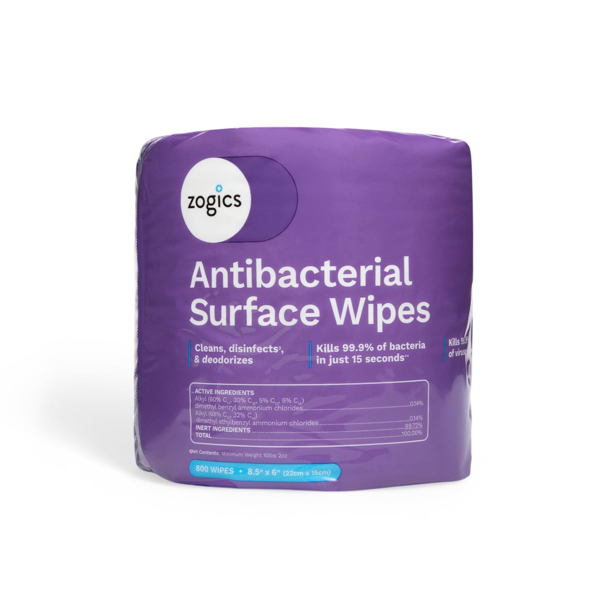 Zogics Antibacterial Wipes - Disinfecting Wipes for Sanitizing and Cleaning Surfaces and Equipment, EPA Registered Antibacterial Cleaning Wipes (3,200