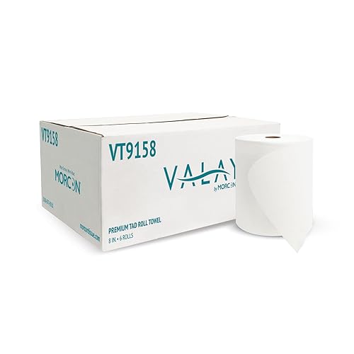 Valay by Morcon VT9158 Valay Premium TAD Hardwound Roll Towels, 1-Ply, 8in. x 600 ft., White, 6 Count