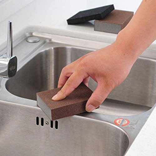 XZSUN 6 Pcs Heavy Duty Scrub Sponge? Magic Emery Sponge Brush,Nano Emery Sponge&Cleaning Sponge?Cleaning Brushes for Household use?Dark Brown