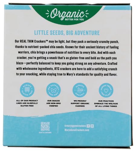 Marys Gone Crackers Organic Sea Salt Real Thin Crackers,