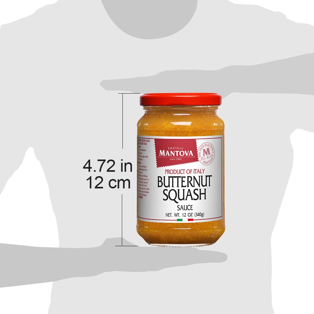 Mantova Butternut Squash Sauce, 12 oz. (Pack of 2), Product of Italy, Traditional, All-Natural, Ready-to-Eat Pasta Sauce, No Artificial Coloring