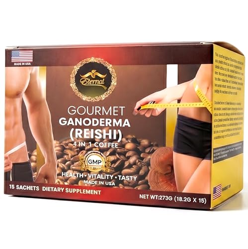 Eternal Spirit Beauty - Asian Latte Coffee Ganoderma Singles, 15 Packets (0.64 oz) - Instant Coffee Mix with Reishi Mushroom, Creamy Light Roast