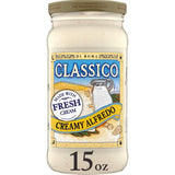 Classico Light Creamy Alfredo Pasta Sauce, Made with Fresh Cream & Aged Parmesan, 15 Oz (Pack of 2)