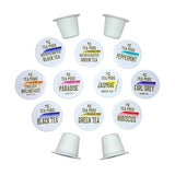 Variety pack tea pods compatible with Nespresso OriginalLine - 18 single-serve capsules hibiscus, english breakfast, peppermint, jasmine, paradise