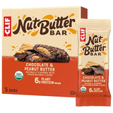 CLIF Nut Butter Bar - Chocolate Peanut Butter - Energy Snack Bars - Non-GMO - USDA Organic - Plant Based - Low Glycemic - 1.76 oz. (5 Pack)