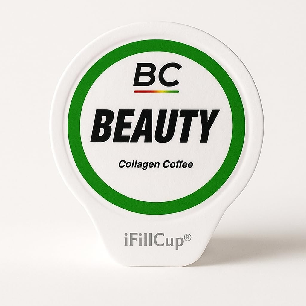 BeautyCup (Collagen Coffee) 12 Ct. Box with 10 grams of Collagen per serving, Beauty-Boosting Espresso Style Coffee