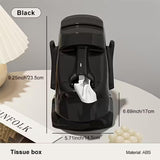 Creative Moai Tissue Box Holder with Headphone Holder, Suitable for Living Room, Bedroom and Other Desktop Storage Boxes, Green,Cream White, Black
