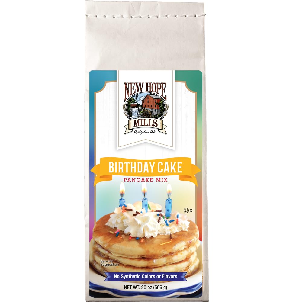 Birthday Cake Pancake Mix by New Hope Mills - No Synthetic Colors or Flavors: Celebrate Deliciously! - 20oz