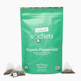Two Leaves and a Bud Organic Peppermint - 50 Naked Tea Sachets, Naturally Caffeine Free, Whole Leaf Herbal Tea in Unwrapped Pyramid Sachets