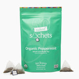 Two Leaves and a Bud Organic Peppermint - 50 Naked Tea Sachets, Naturally Caffeine Free, Whole Leaf Herbal Tea in Unwrapped Pyramid Sachets