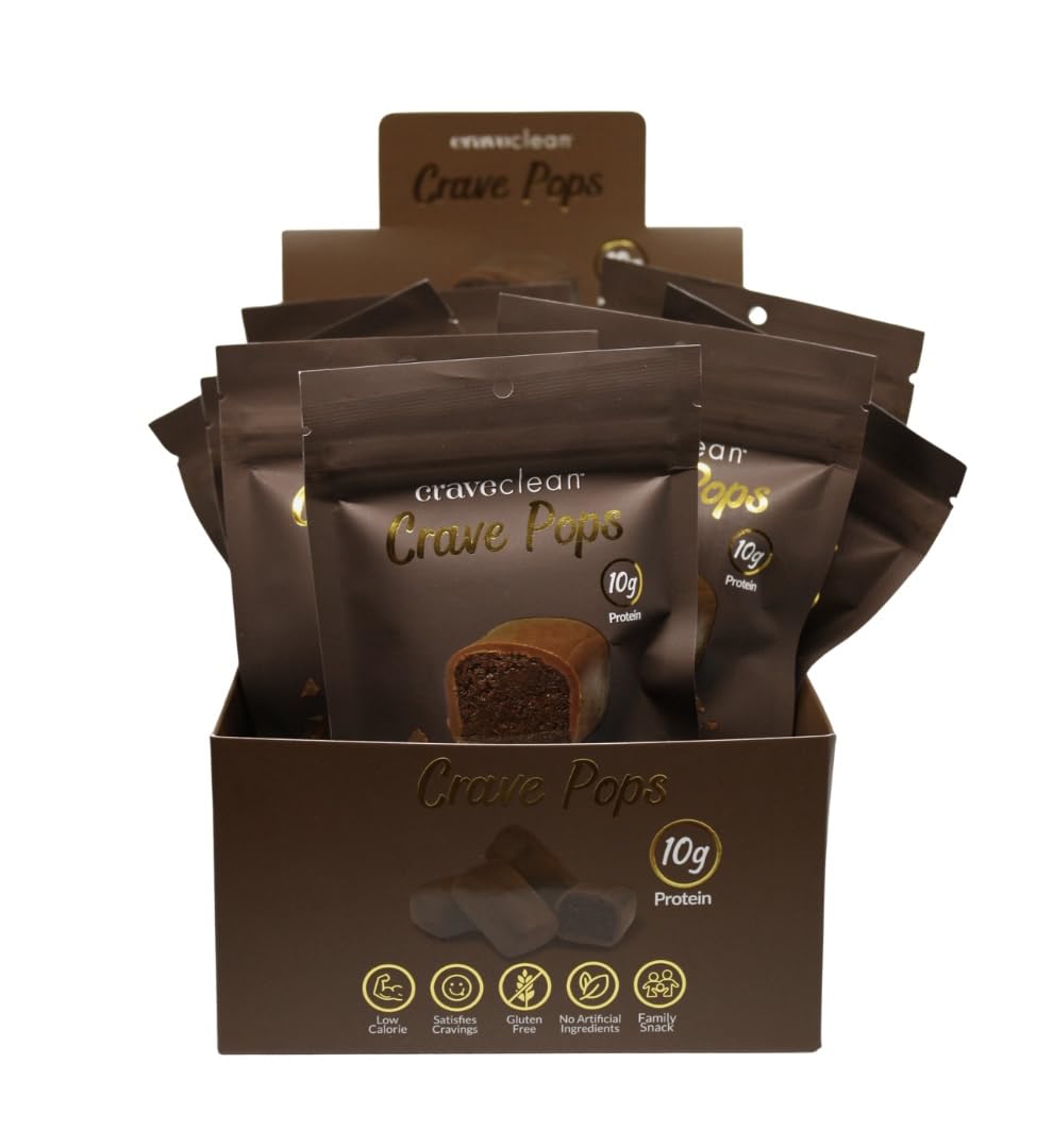 Milk Chocolate Brownie Pops (Full Case) Gluten-Free, High Protein (10g), Low Sugar, Guilt-Free Snack with Clean Ingredients - No Seed Oils - Kid