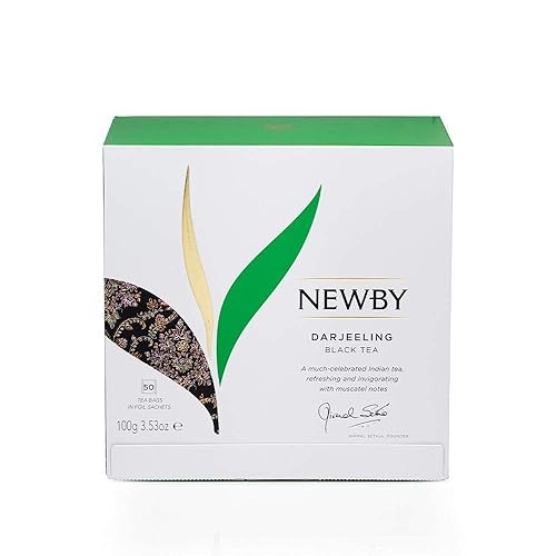 Darjeeling Black Tea - 50 Individually Wrapped Tea Bags - Light & Floral Indian Tea by Newby Teas