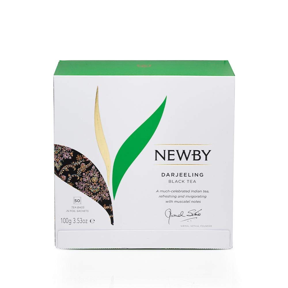 Darjeeling Black Tea - 50 Individually Wrapped Tea Bags - Light & Floral Indian Tea by Newby Teas