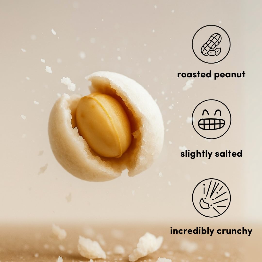 SMOLBOL Crunchy Peanuts | Roasted and Lightly Salted | Gluten-Free Cassava Crust | No Sugar | Plant Protein Snack | Birthday Snacks for Kids | Party