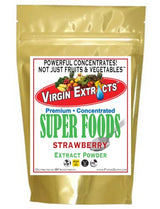 Virgin Extracts (TM) Pure Premium Organic Freeze Dried Strawberry Extract Powder 25:1 Concentrate SuperFood (25 x Stronger) 16oz Pouch (454 Grams)