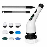 Premium Electric Bathroom Cleaning Brush, Waterproof Cordless Bathroom & Kitchen Cleaning Brush with Adjustable Handle & 9 Replaceable Heads