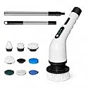 Premium Electric Bathroom Cleaning Brush, Waterproof Cordless Bathroom & Kitchen Cleaning Brush with Adjustable Handle & 9 Replaceable Heads