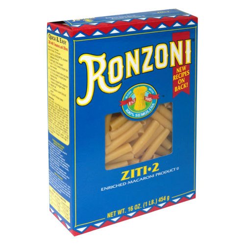 Ronzoni Ziti Pasta 16 oz (Pack of 15)