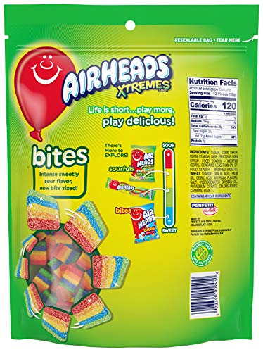 Airheads Xtremes Sweet and Sour Candy Bites, Chewy Candy Bag, Rainbow Berry Artificially Flavored, 30.4 Ounces (4-Pack)