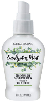 SMELLS BEGONE 4 oz Essential Oil Bathroom Spray - Instantly Eliminate Toilet & Bathroom Odors - Air Freshener Made with Essential Oils (Eucalyptus