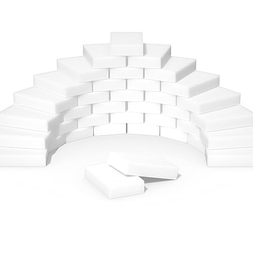 POWOBEST Magic Erasers Sponge, 100 Pack Extra Premium Melamine Sponge Foam Cleaning Pads in Bulk, Non-Scratch Scrub Sponge, Household Cleaning Kitchen