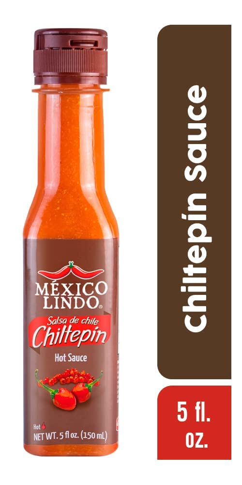 Mexico Lindo Chiltepin Hot Sauce | 14,200 Scoville Level | Traditional Spicy Flavor | 5 Fl Oz Bottles (Pack of 6)