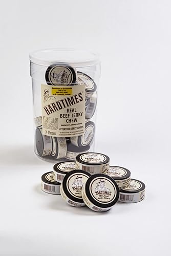 Hardtimes Handcrafted Beef Jerky Chew - Original Flavor - 24 Pack of 1/2 oz. Cans
