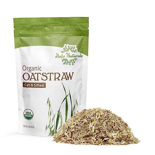 Halo Naturals Organic Oatstraw Cut & Sift, 4 Ounces, USDA Certified | Resealable Pouch| Packaged in The USA (Pack of 1)