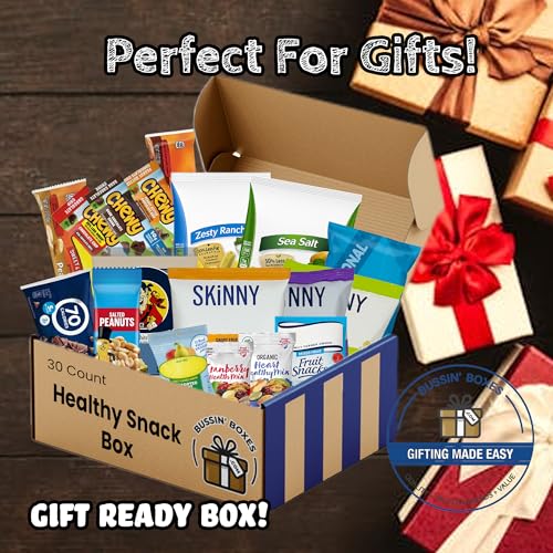 Healthy Snack Care Package - 30 Count Gift Box with Crunchy, Low Calorie, and Wholesome Snacks - Great for Office, College, and Students - Assembled