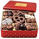 Mothers Day Chocolate Gift Basket - Gourmet Holiday Snack Gift Box Idea in Keepsake Tin - Mother, Mom, Women, Corporate, Food Set- Bonnie and Pop