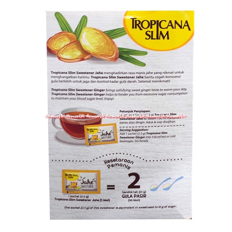 Tropicana Slim Sweetener Ginger 50-ct, 125 gram (Pack of 2)