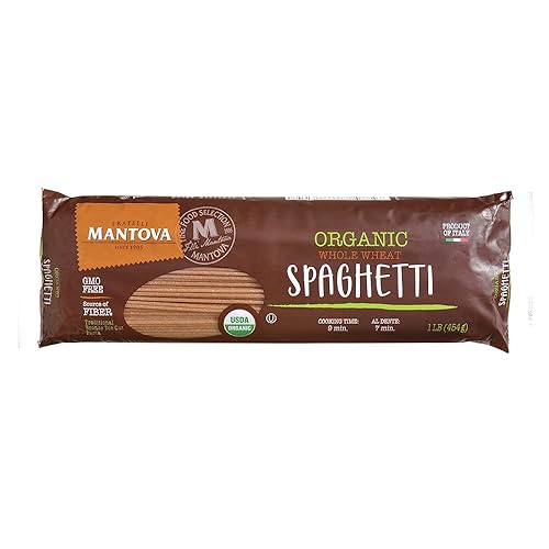 Mantova Organic Whole Wheat Spaghetti Pasta, 1 lb. (Pack of 6), Product of Italy, Traditional, All-Natural Spaghetti Pasta